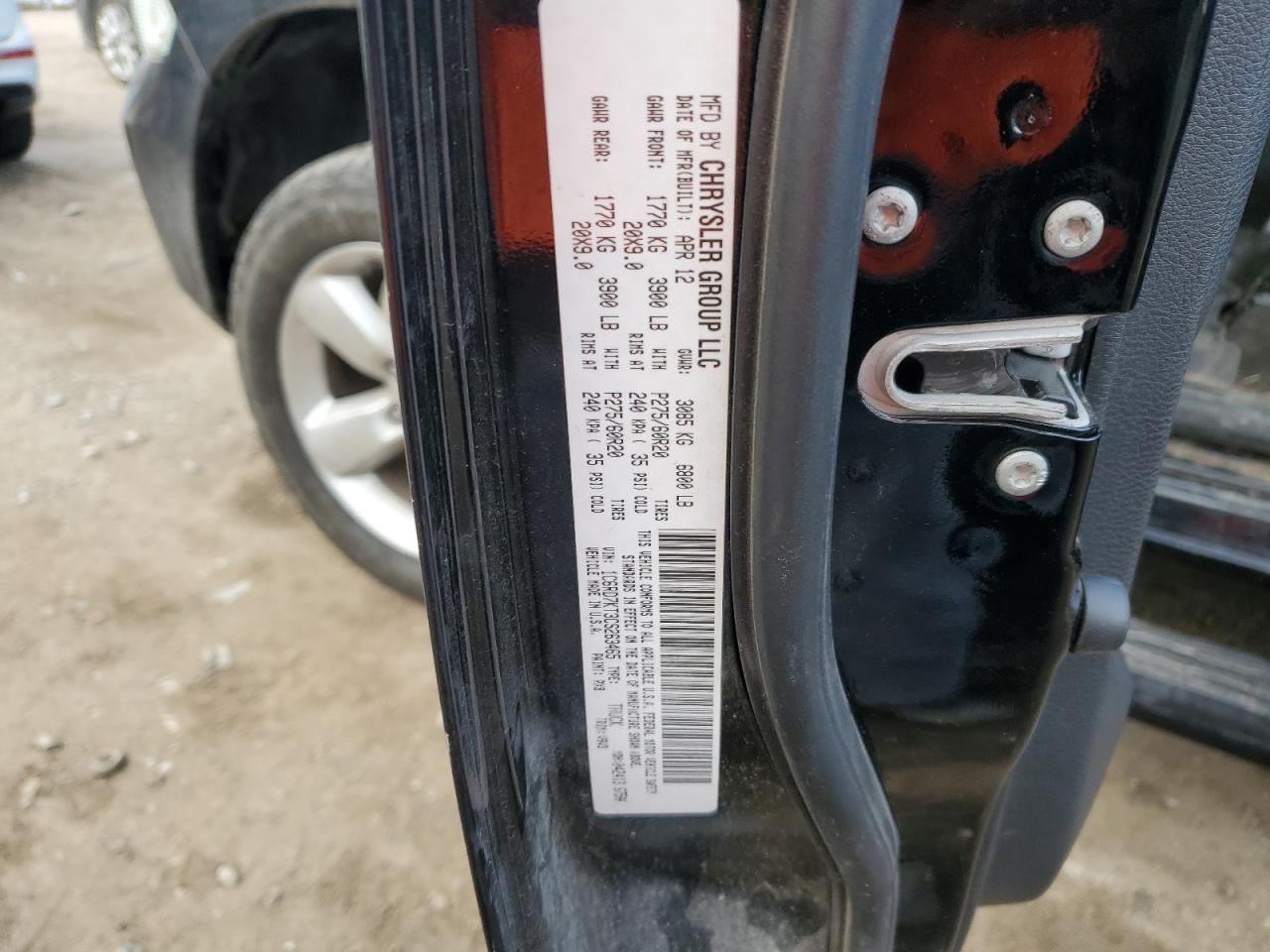 2012 Dodge RAM VIN 1C6RD7KT3CS263465 Copart auction photo, rear end / minor dent/scratches damage thumbnail 12