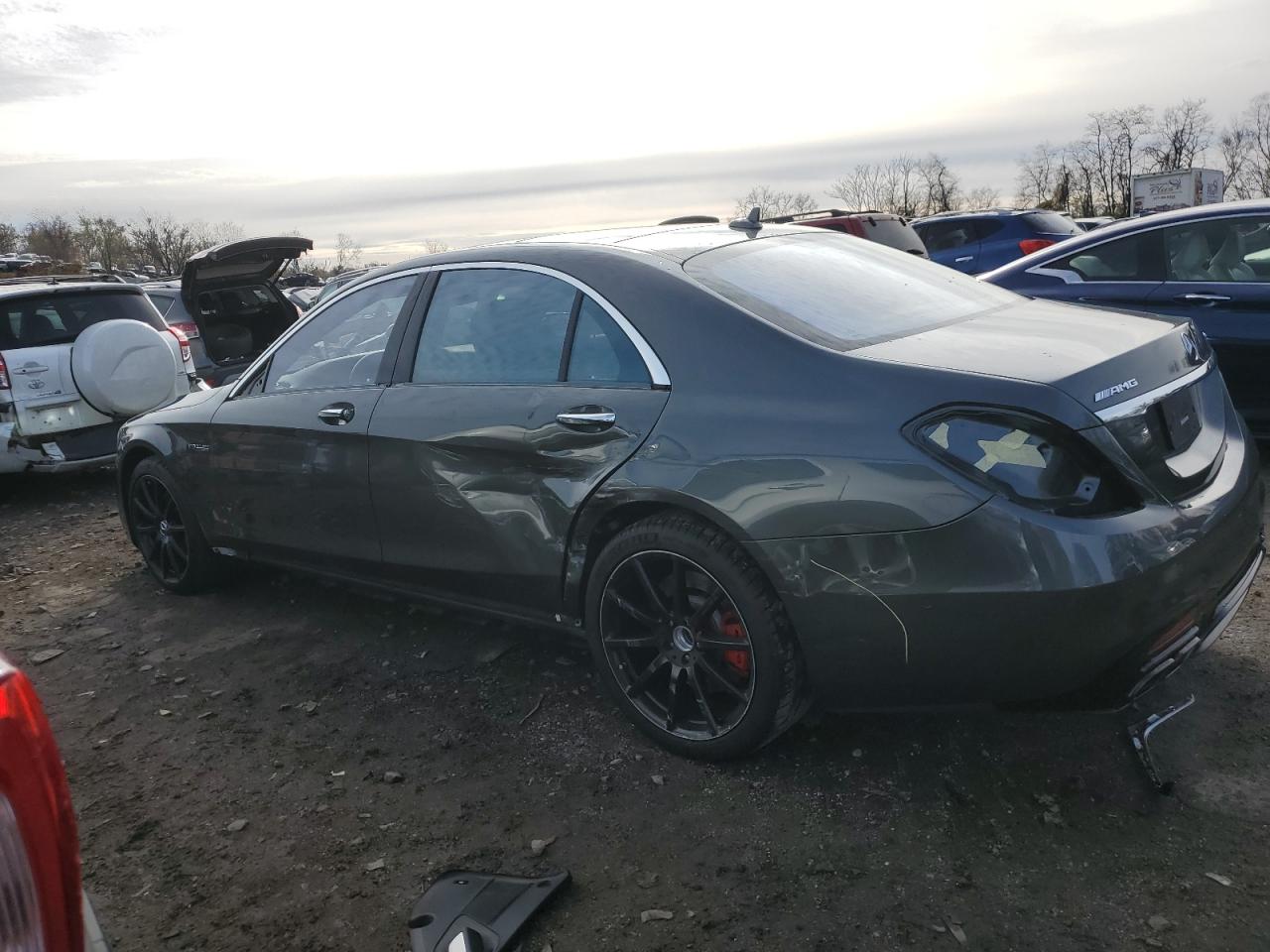 2018 Mercedes-Benz S-klasse VIN WDDUG8JB8JA396370 Copart auction photo, side / rear end damage thumbnail 2