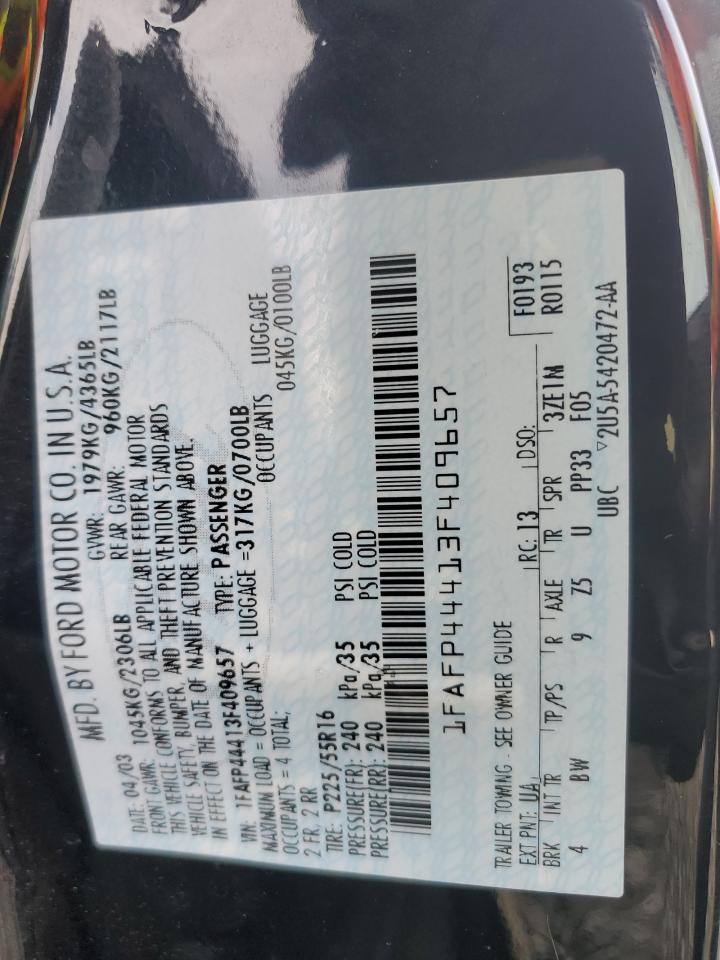 2003 Ford Mustang VIN 1FAFP44413F409657 Copart auction photo, all over damage thumbnail 15