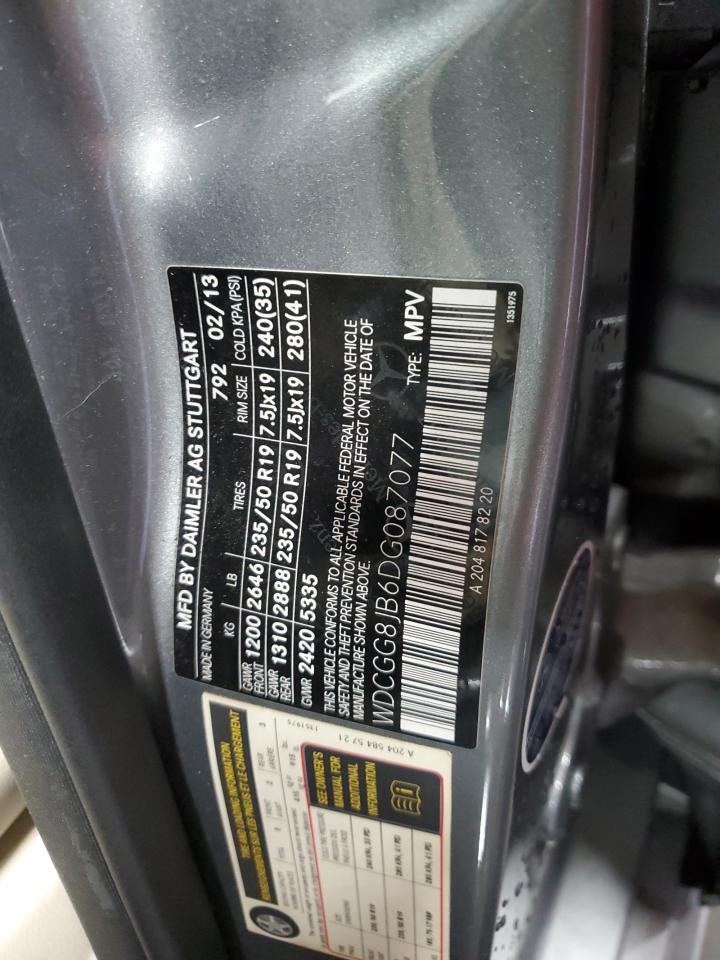 2013 Mercedes-Benz GLK-klasse VIN WDCGG8JB6DG087077 Copart auction photo, front end damage thumbnail 14