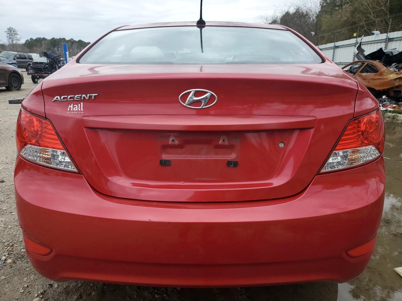 2014 Hyundai Accent VIN KMHCT4AEXEU744805 Copart auction photo, all over / undercarriage damage thumbnail 6