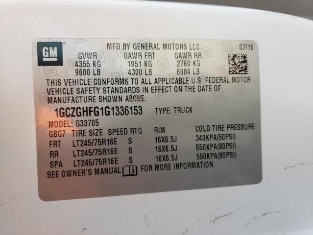 2016 Chevrolet Express VIN 1GCZGHFG1G1336153 Copart auction photo, mechanical / minor dent/scratches damage thumbnail 13