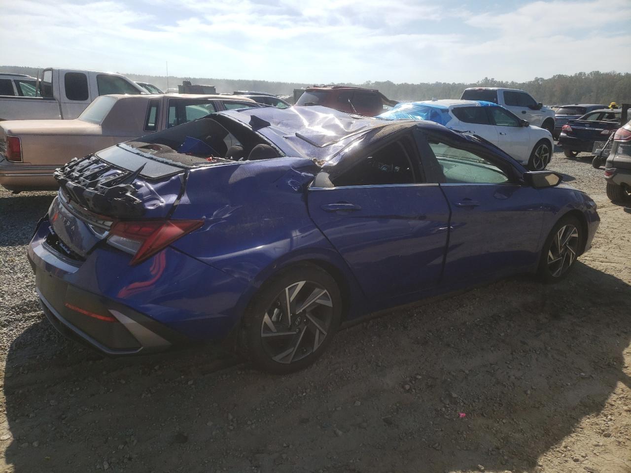 2024 Hyundai Elantra VIN KMHLS4DG4RU710381 Copart auction photo, top/roof damage thumbnail 3