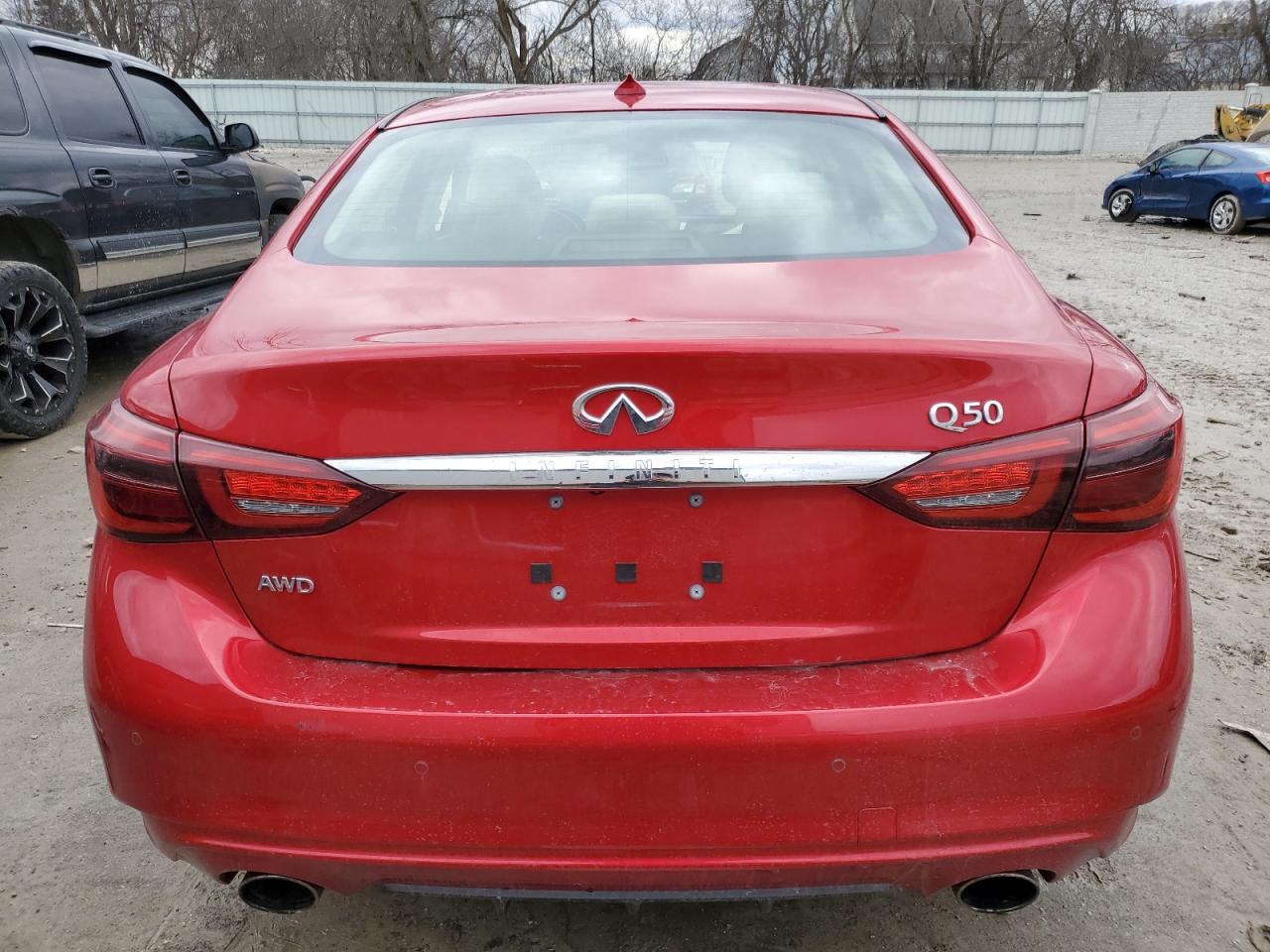 2021 Infiniti Q50 VIN JN1EV7BR7MM751108 Copart auction photo, top/roof damage thumbnail 6