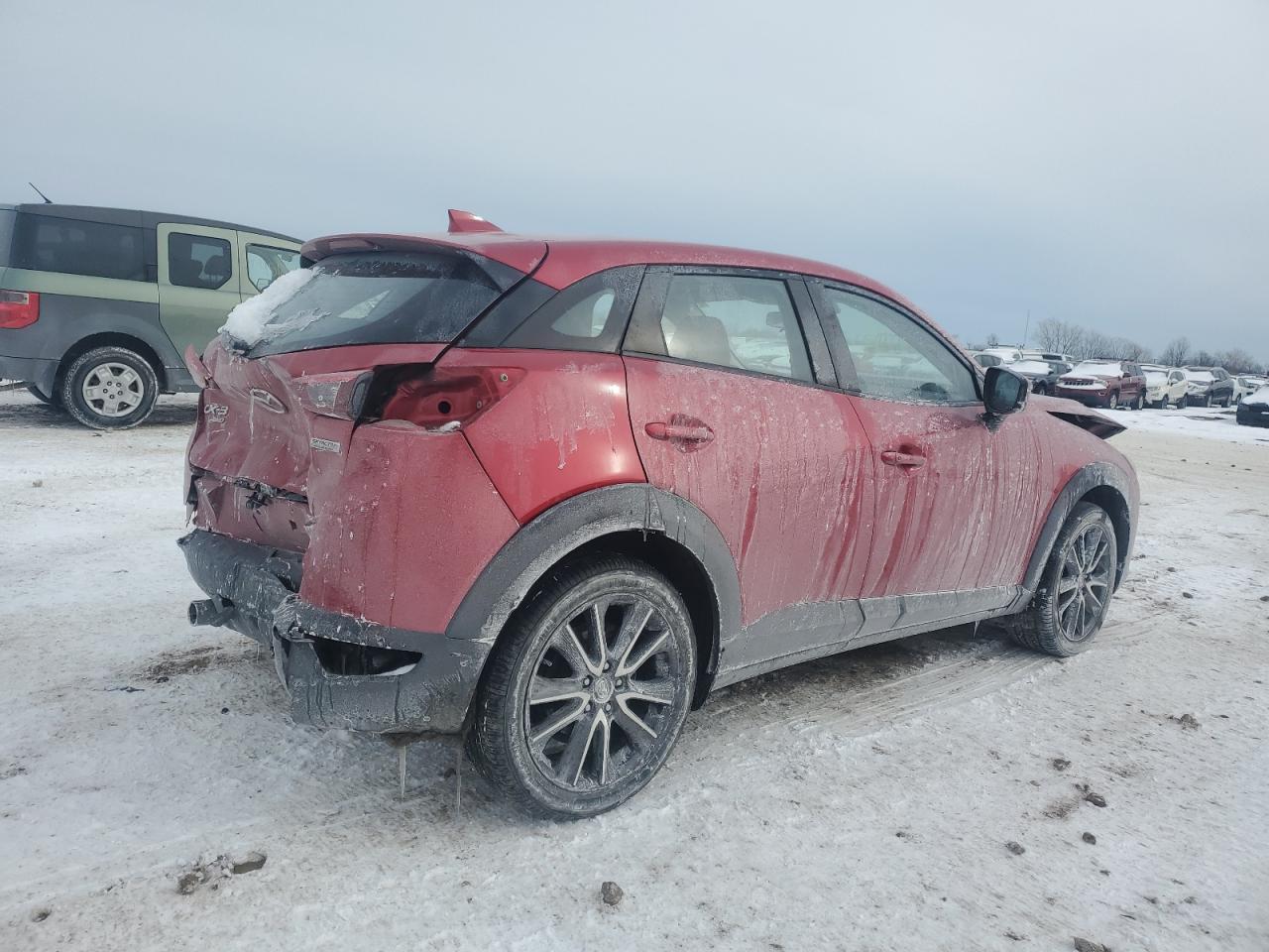 2018 Mazda CX-3 VIN JM1DKFC79J0300810 Copart auction photo, front end / rear end damage thumbnail 3