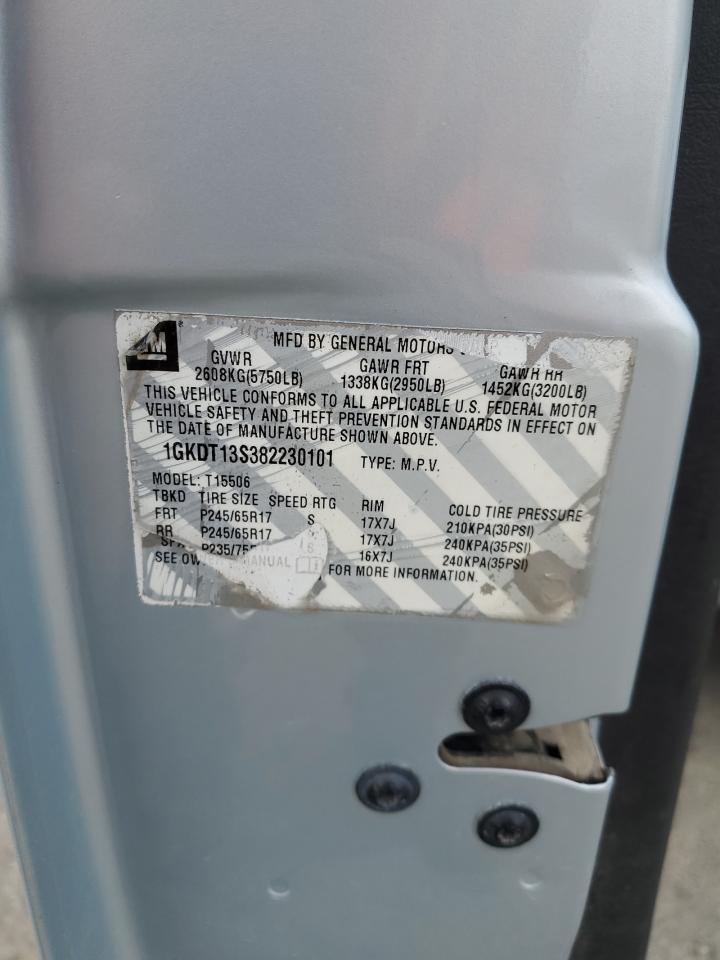 2008 GMC Envoy VIN 1GKDT13S382230101 Copart auction photo, front end / rear end damage thumbnail 16