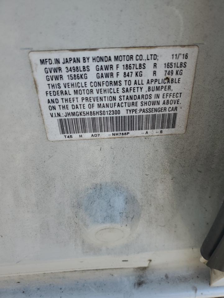 2017 Honda Fit VIN JHMGK5H86HS012300 Copart auction photo, front end damage thumbnail 12