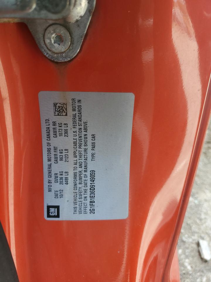 2013 Chevrolet Camaro VIN 2G1FB1E36D9149059 Copart auction photo, all over damage thumbnail 14