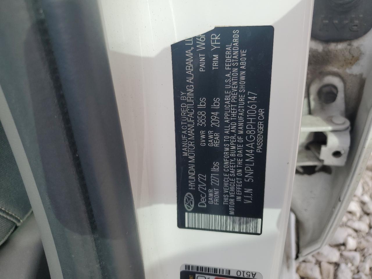 2023 Hyundai Elantra VIN 5NPLM4AG8PH106147 Copart auction photo, rear end damage thumbnail 13