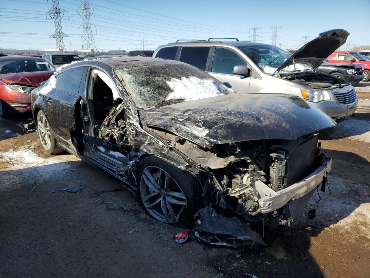 2013 Audi A7 VIN WAU2GAFCXDN116694 Copart auction photo, front end / side damage thumbnail 4