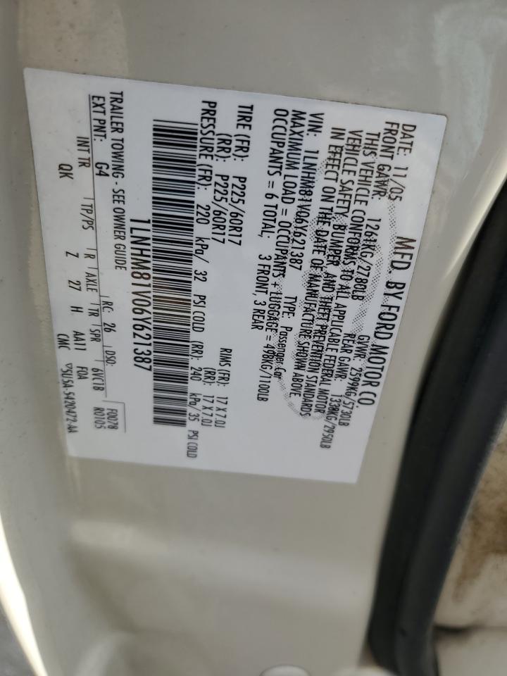 2006 Lincoln Town Car VIN 1LNHM81V06Y621387 Copart auction photo, front end damage thumbnail 12