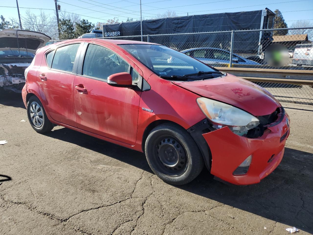 2013 Toyota Prius VIN JTDKDTB30D1553639 Copart auction photo, all over / hail damage thumbnail 4