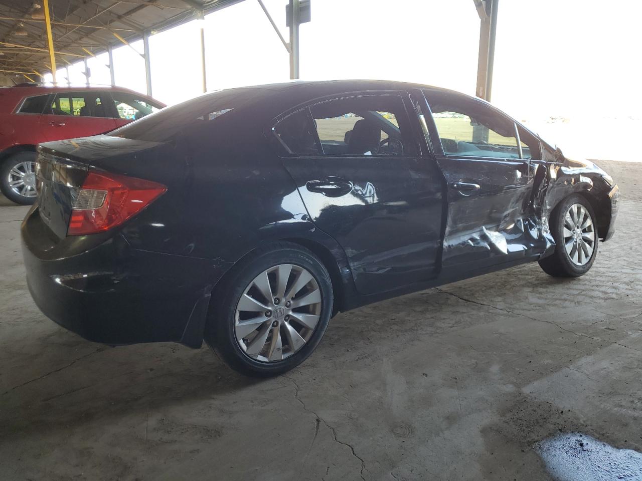 2012 Honda Civic VIN 19XFB2F54CE308738 Copart auction photo, side damage thumbnail 3