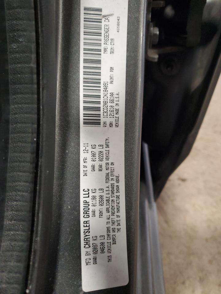2012 Dodge Avenger VIN 1C3CDZAB1CN184091 Copart auction photo, front end / side damage thumbnail 12