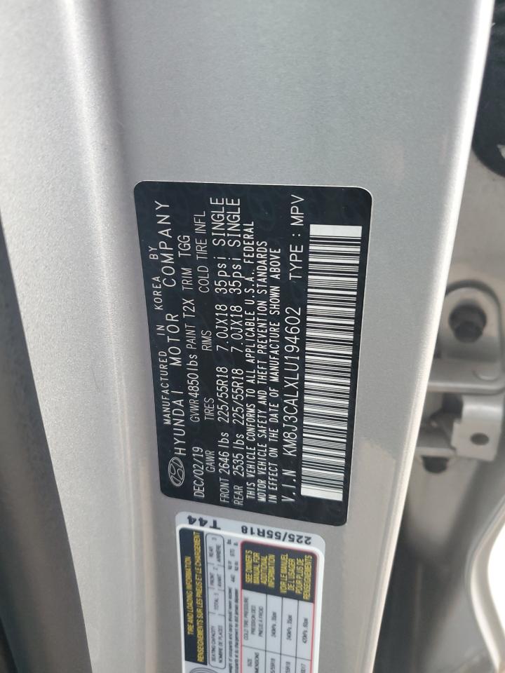 2020 Hyundai Tucson VIN KM8J3CALXLU194602 Copart auction photo, front end damage thumbnail 15