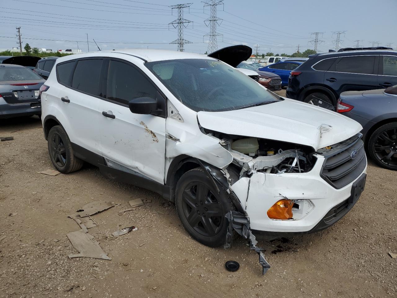 2017 Ford Escape VIN 1FMCU0F77HUD77656 Copart auction photo, front end / side damage thumbnail 4