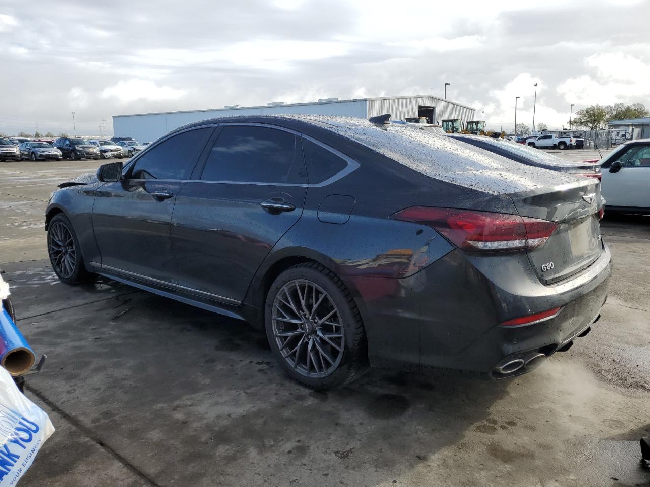 2018 Genesis G80 VIN KMHGN4JB3JU243749 Copart auction photo, front end damage thumbnail 2