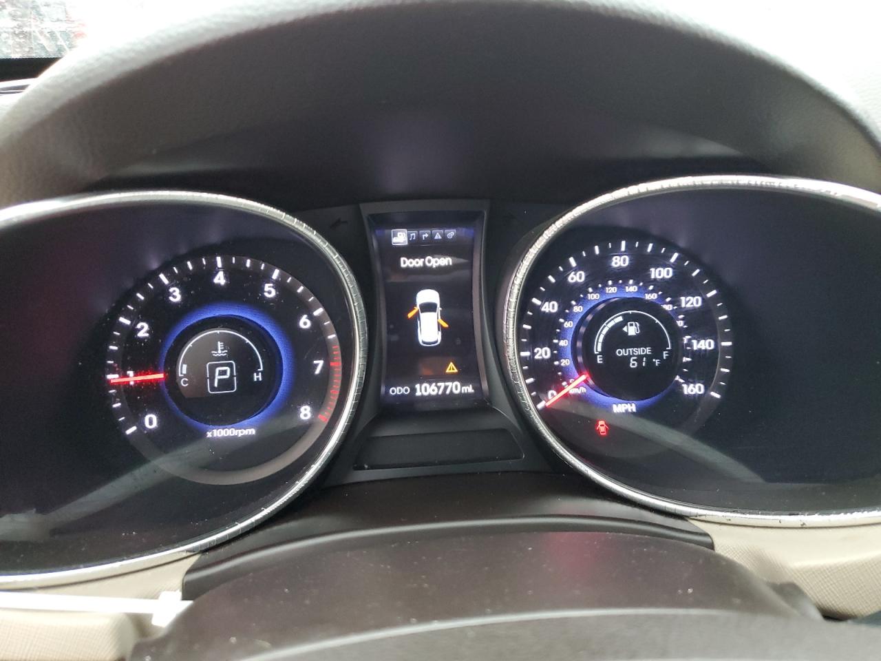 2013 Hyundai Santa Fe VIN 5XYZWDLA8DG053191 Copart auction photo, front end / side damage thumbnail 9