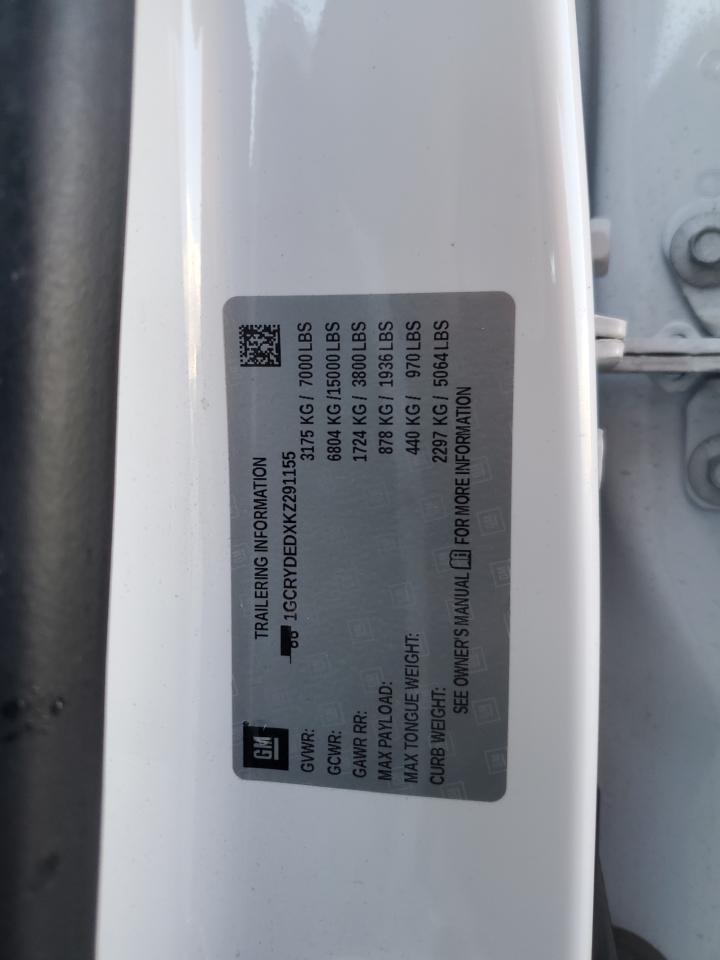 2019 Chevrolet Silverado VIN 1GCRYDEDXKZ291155 Copart auction photo, all over damage thumbnail 12