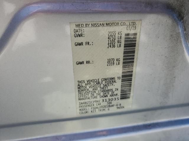 2019 Nissan Leaf VIN 1N4BZ1CP9KC313035 Copart auction photo, front end damage thumbnail 13