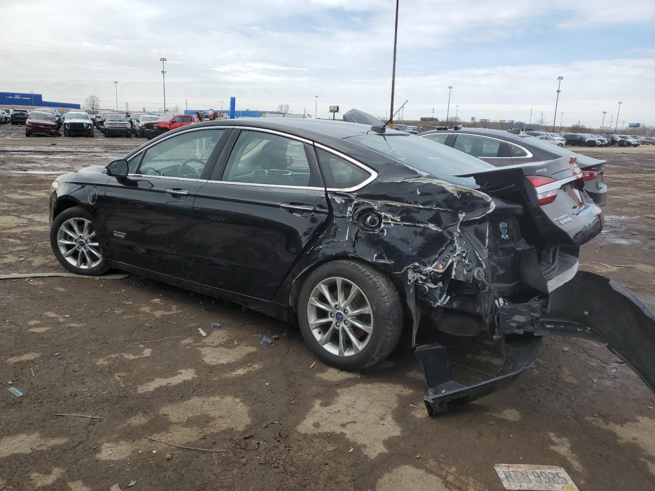 2018 Ford Fusion VIN 3FA6P0PUXJR244468 Copart auction photo, rear end damage thumbnail 2