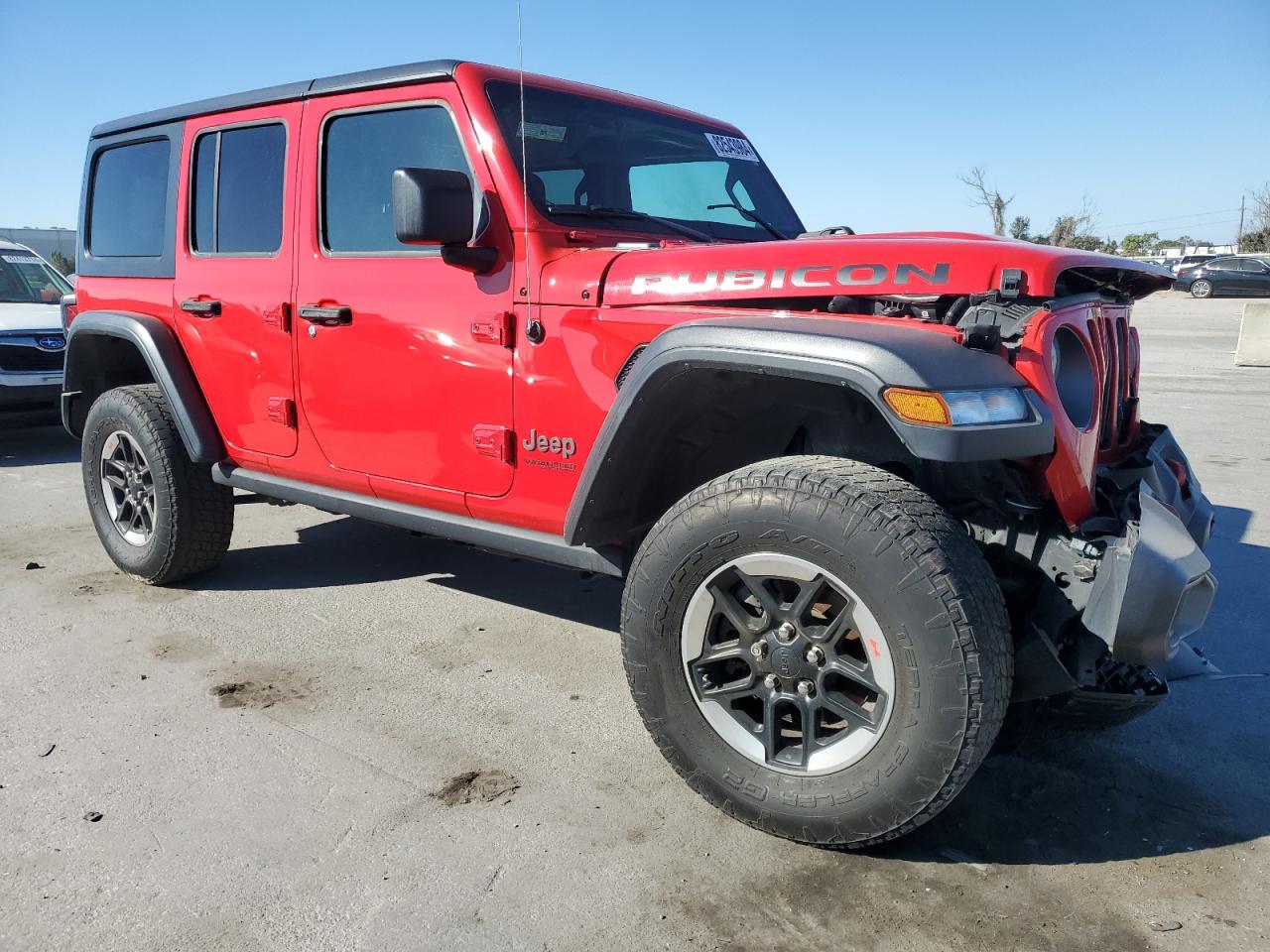 2019 Jeep Wrangler VIN 1C4HJXFN1KW512992 Copart auction photo, front end / side damage thumbnail 4