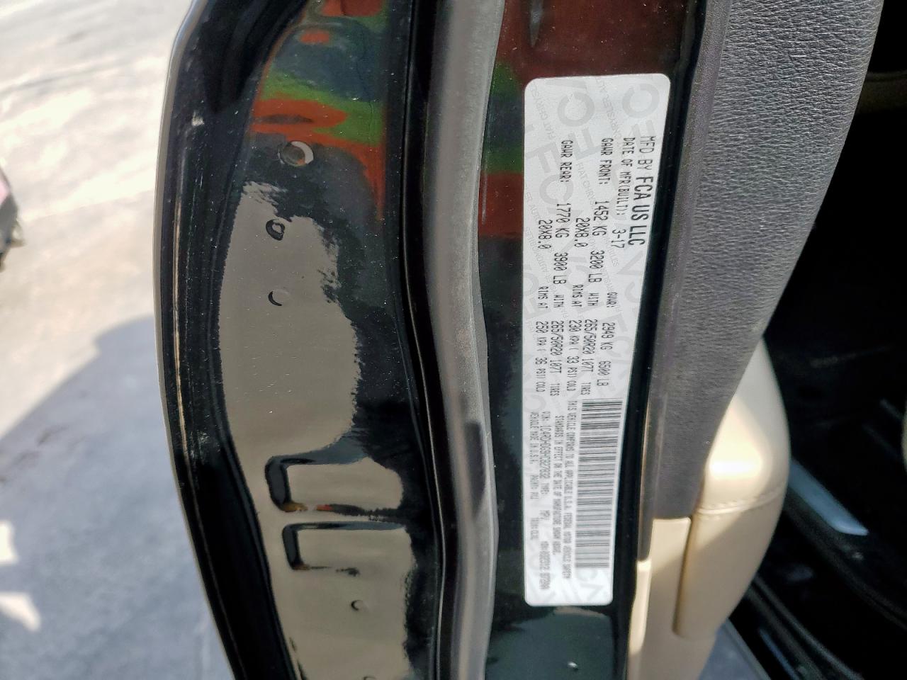 2017 Dodge Durango VIN 1C4RDHDG9HC827832 Copart auction photo, side / front end damage thumbnail 14