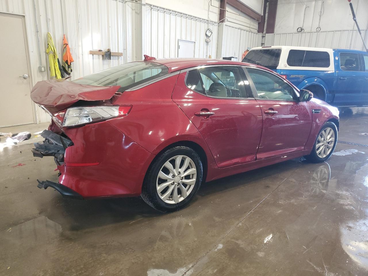 2014 KIA Optima VIN 5XXGM4A71EG299851 Copart auction photo, all over damage thumbnail 3