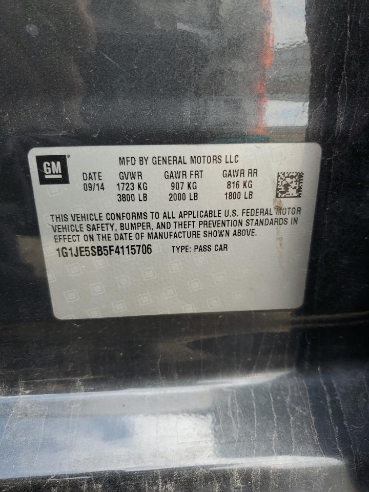 2015 Chevrolet Sonic VIN 1G1JE5SB5F4115706 Copart auction photo, front end / all over damage thumbnail 12