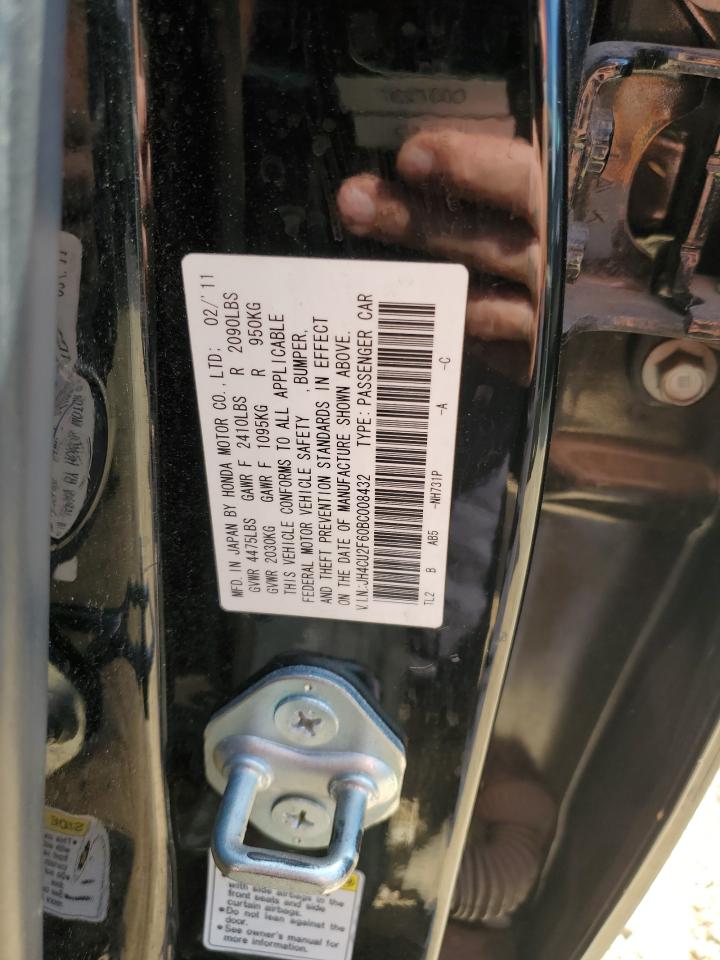 2011 Acura TSX VIN JH4CU2F60BC008432 Copart auction photo, front end damage thumbnail 13