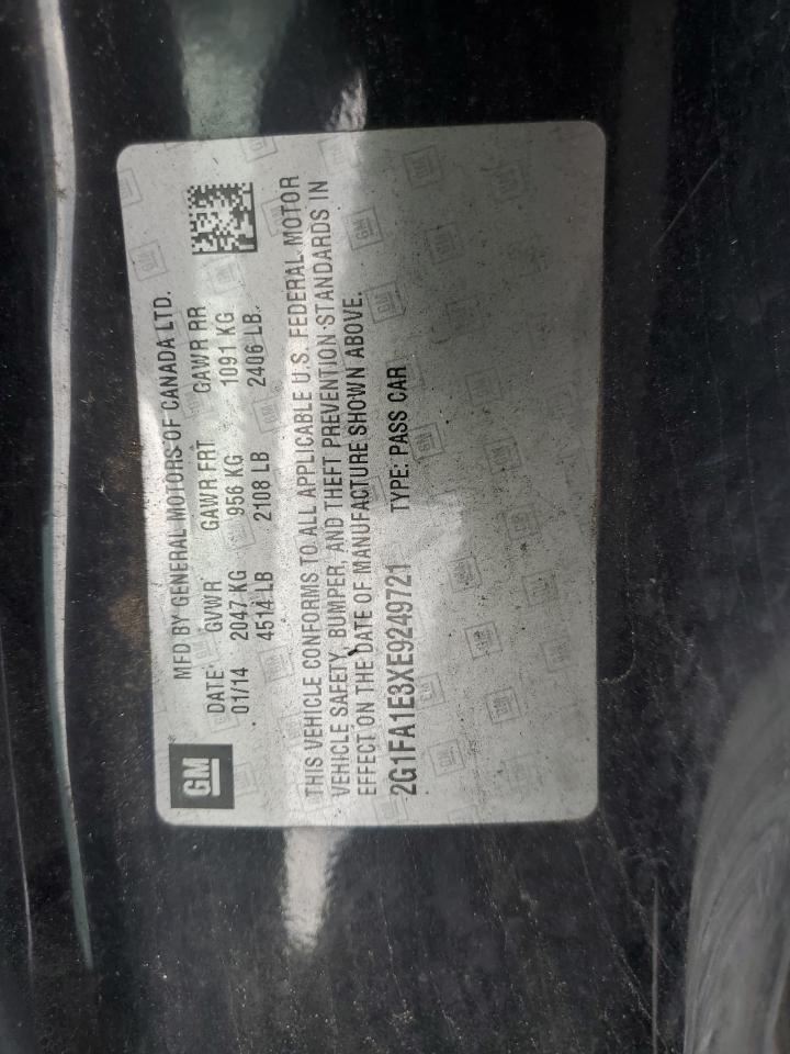 2014 Chevrolet Camaro VIN 2G1FA1E3XE9249721 Copart auction photo, front end / side damage thumbnail 12