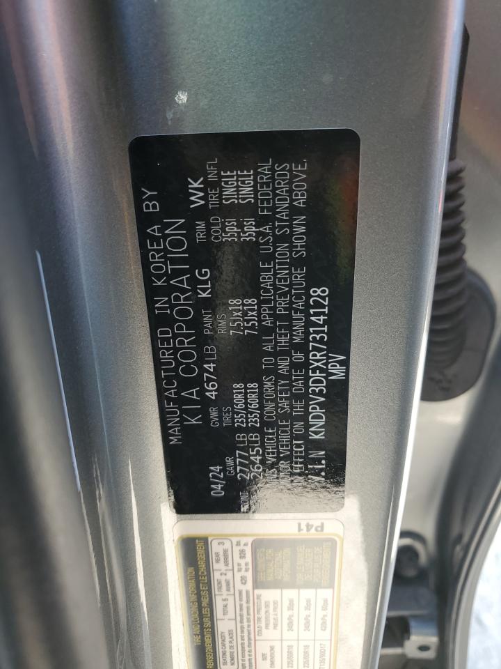 2024 KIA Sportage VIN KNDPV3DFXR7314128 Copart auction photo, rollover damage thumbnail 15