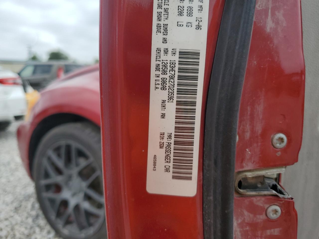 2007 Dodge Caliber VIN 1B3HE78K27D235961 Copart auction photo, side / minor dent/scratches damage thumbnail 13