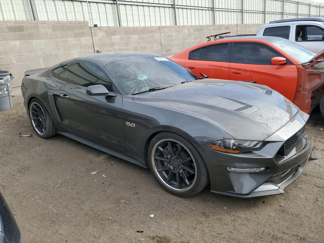 2020 Ford Mustang VIN 1FA6P8CF6L5191876 Copart auction photo, front end / side damage thumbnail 4
