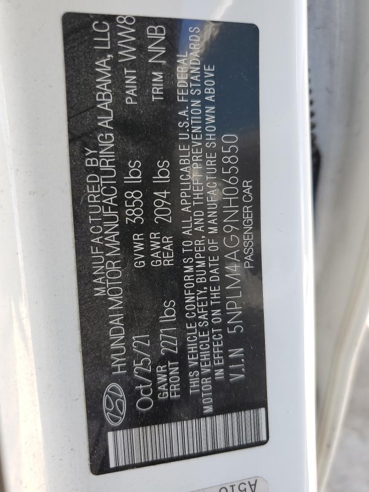 2022 Hyundai Elantra VIN 5NPLM4AG9NH065850 Copart auction photo, front end / minor dent/scratches damage thumbnail 14
