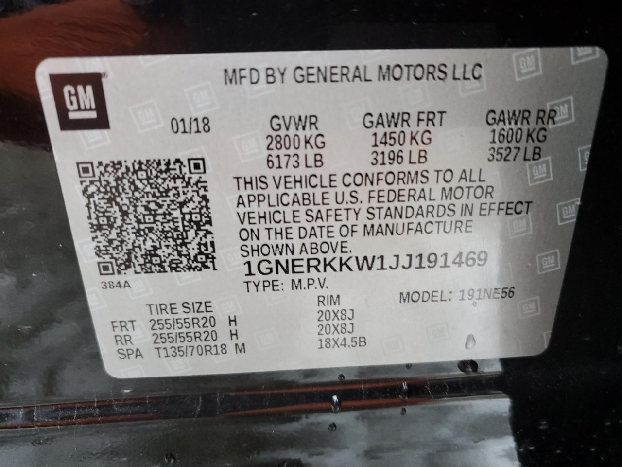 2018 Chevrolet Traverse VIN 1GNERKKW1JJ191469 Copart auction photo, undercarriage damage thumbnail 13