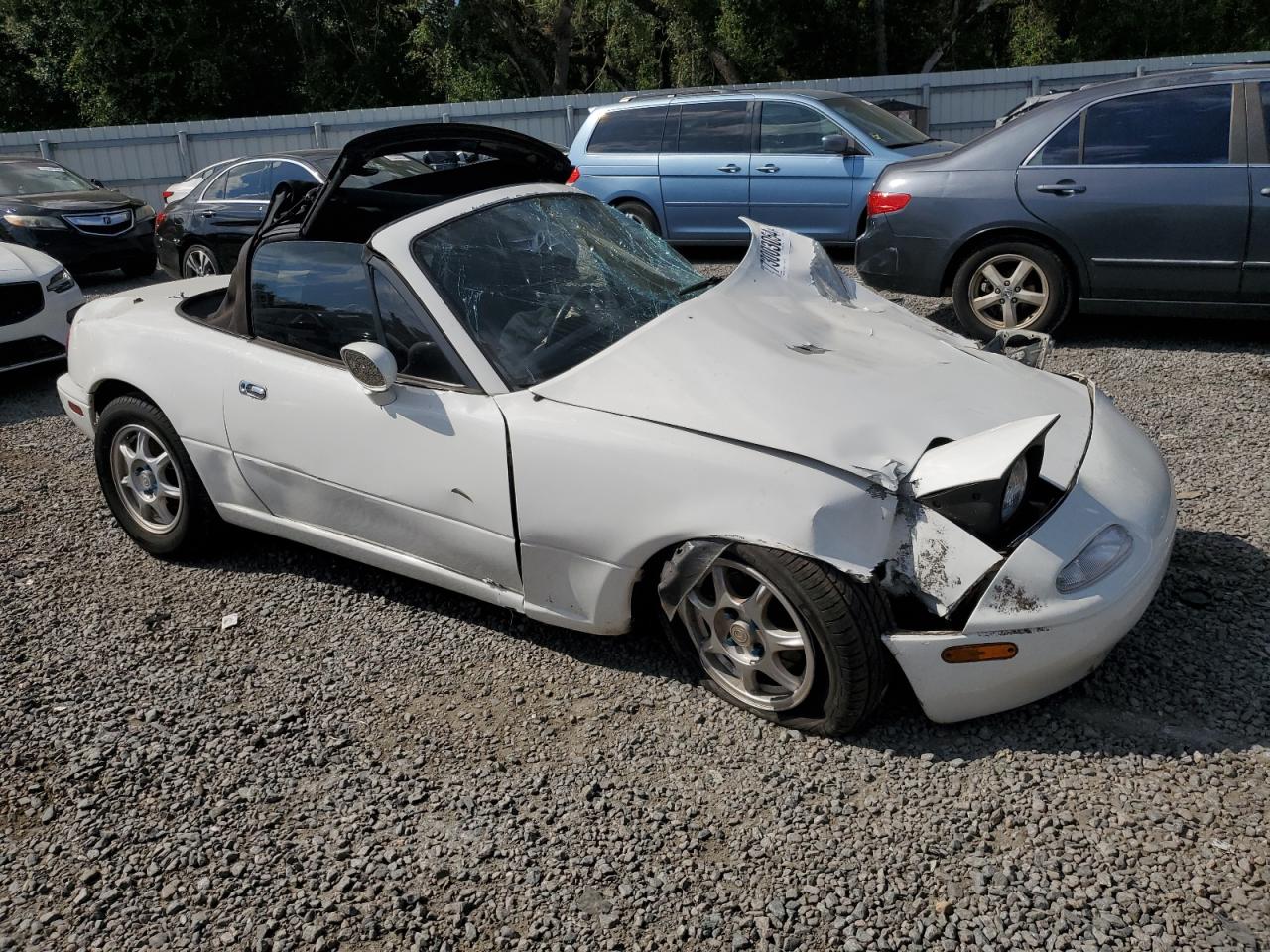 1991 Mazda MX-5 VIN JM1NA3516M1216635 Copart auction photo, all over damage thumbnail 4
