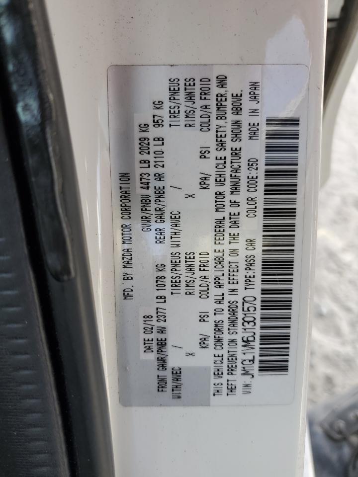 2018 Mazda 6 VIN JM1GL1VM6J1301570 Copart auction photo, front end / rear end damage thumbnail 12
