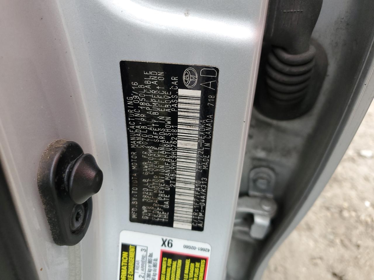 2017 Toyota Corolla VIN 2T1BURHE9HC762181 Copart auction photo, biohazard/chemical / front end damage thumbnail 12