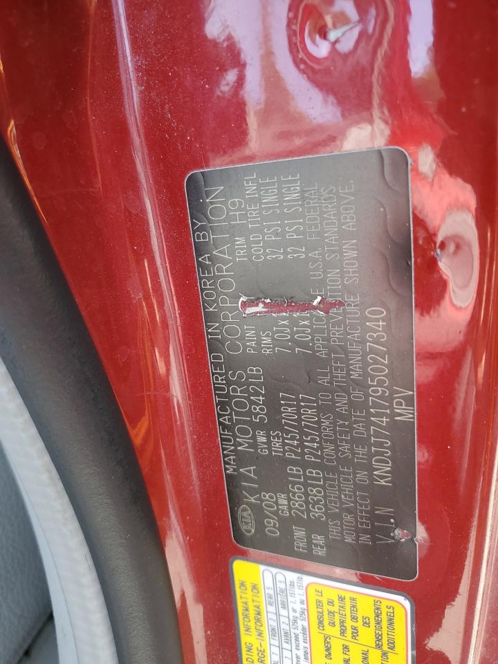 2009 KIA Mohave (borrego) VIN KNDJJ741795027340 Copart auction photo, front end damage thumbnail 13