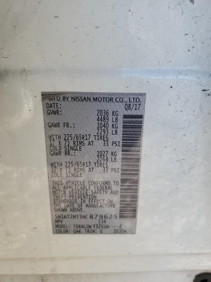 2017 Nissan Rogue VIN 5N1AT2MT3HC879625 Copart auction photo, front end / side damage thumbnail 13