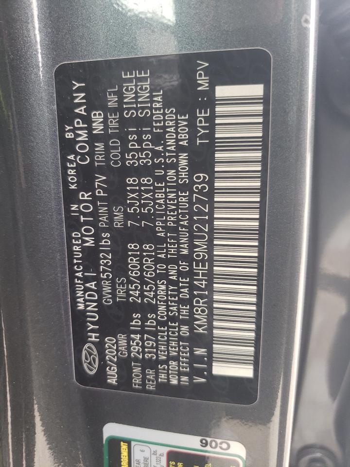 2021 Hyundai Palisade VIN KM8R14HE9MU212739 Copart auction photo, rear end damage thumbnail 14