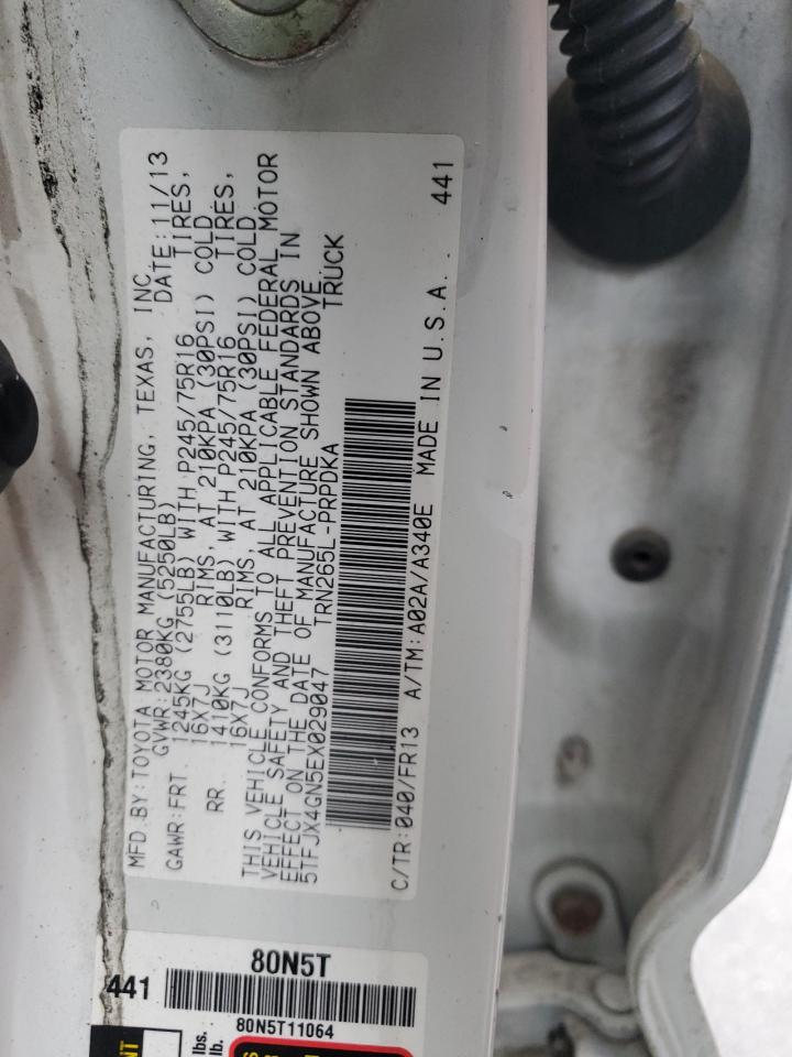 2014 Toyota Tacoma VIN 5TFJX4GN5EX029047 Copart auction photo, burn - engine damage thumbnail 12