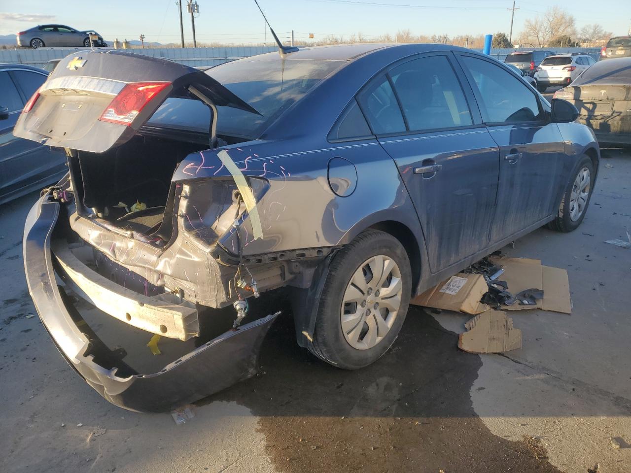 2014 Chevrolet Cruze VIN 1G1PA5SGXE7432735 Copart auction photo, rear end damage thumbnail 3