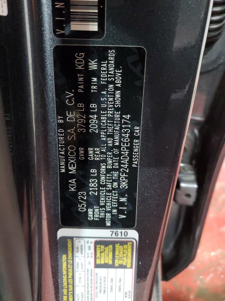 2023 KIA Forte VIN 3KPF24AD4PE643174 Copart auction photo, mechanical / minor dent/scratches damage thumbnail 13