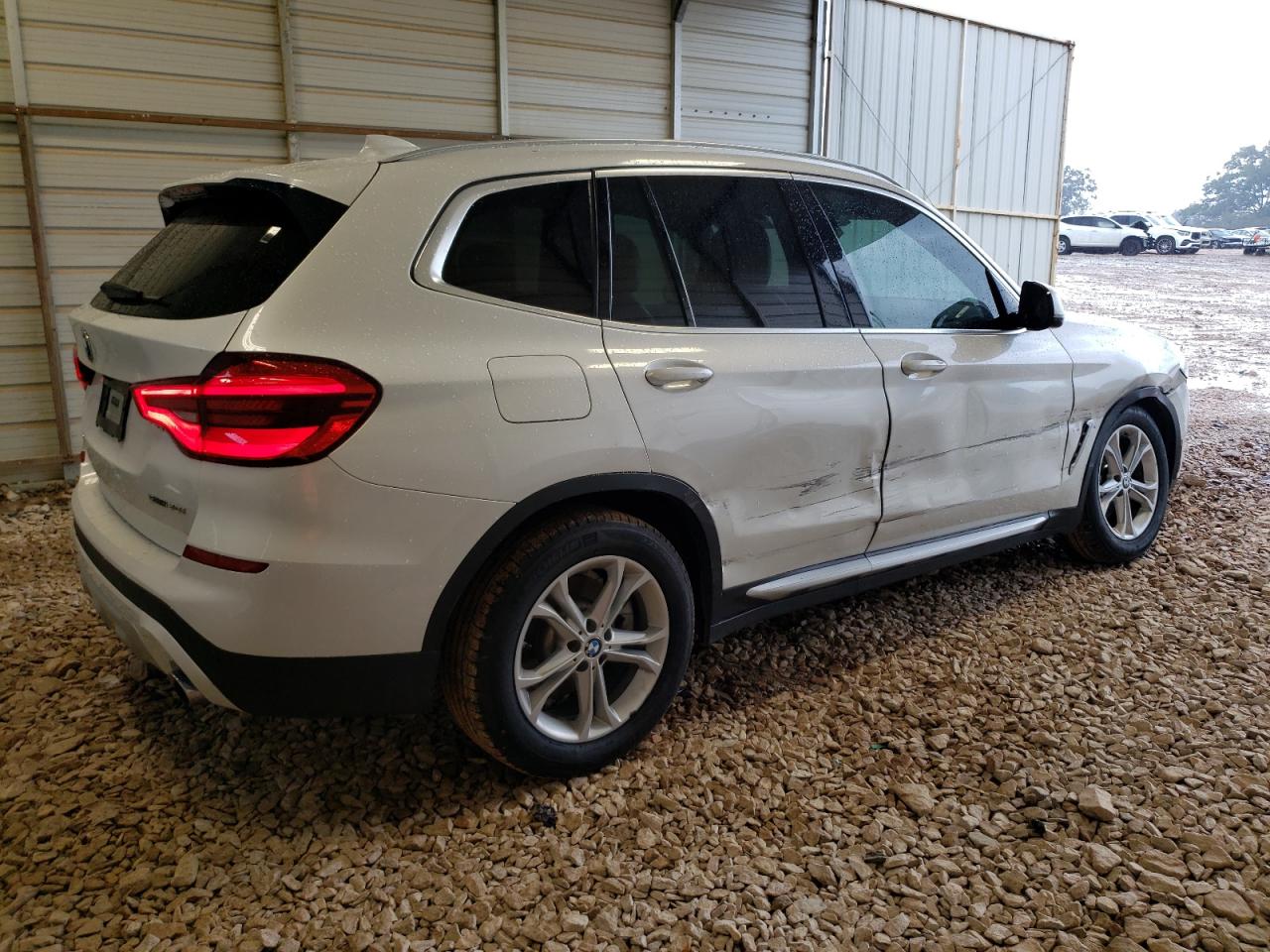 2019 BMW X3 VIN 5UXTR7C5XKLR45332 Copart auction photo, side / front end damage thumbnail 3