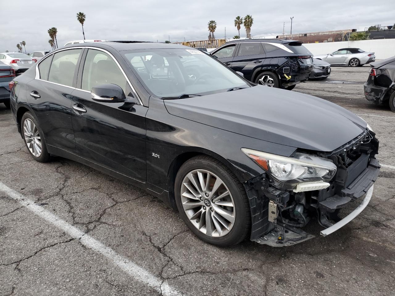 2018 Infiniti Q50 VIN JN1EV7AR8JM432863 Copart auction photo, vandalism damage thumbnail 4