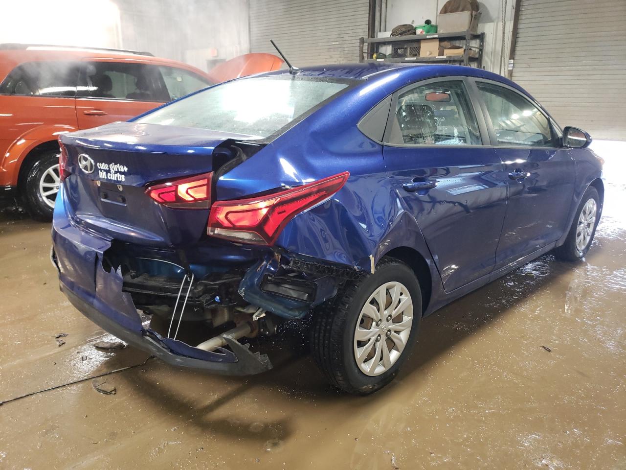 2019 Hyundai Accent VIN 3KPC24A31KE042243 Copart auction photo, rear end damage thumbnail 3