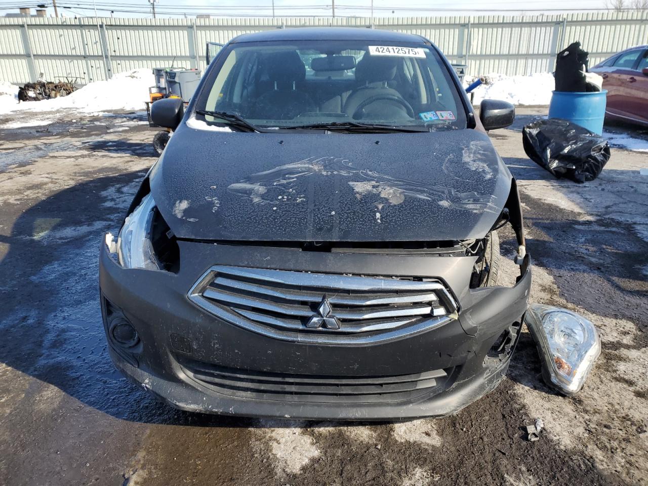 2017 Mitsubishi Mirage VIN ML32F3FJ4HHF11299 Copart auction photo, front end / side damage thumbnail 5