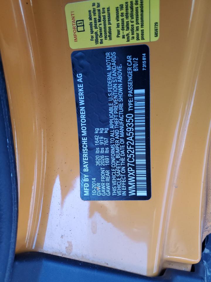 2015 MINI Cooper VIN WMWXP7C52F2A59350 Copart auction photo, rear end damage thumbnail 12